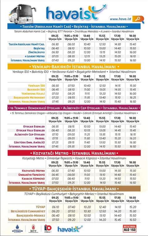 havas bus timetable